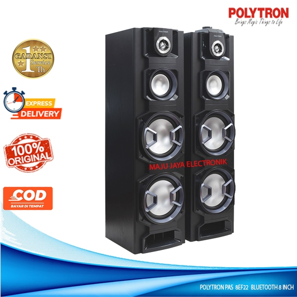 POLYTRON Speaker Aktif 8 inch PAS 8EF22 Bluetooth Karaoke USB Super Bass