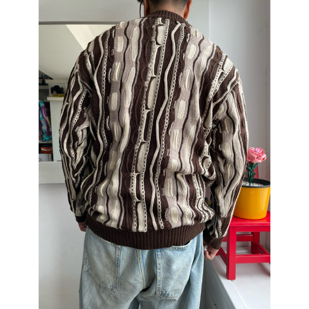 Vintage Rusia Knockout Signature 3D Cable Knit Sweater