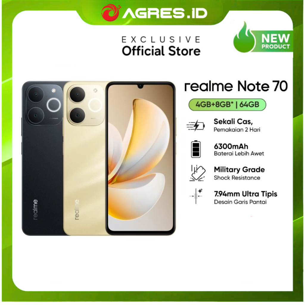 realme Note 70 4GB 128GB - 4GB 64GB Octa-core Android 15 6300mAh Massive Battery