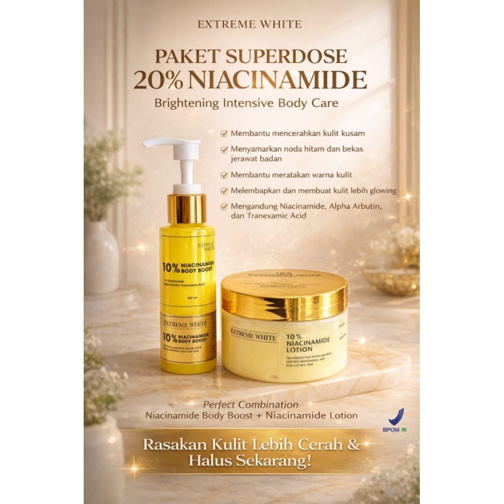 Paket lemgkap lotion pemutih badan hb dosting serum lotion lotion Superdoze