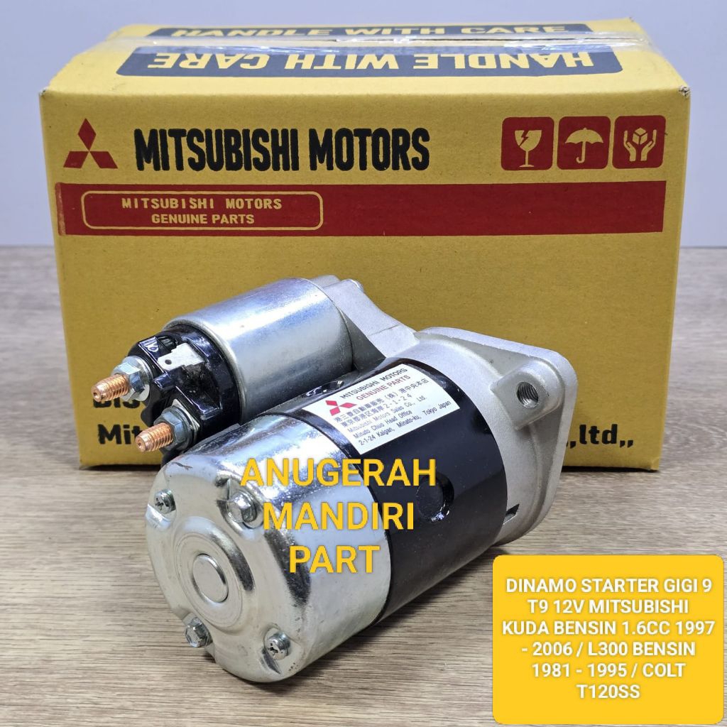DINAMO STARTER GIGI 9 T9 12V MITSUBISHI KUDA BENSIN 1.6CC 1997 - 2006 / L300 BENSIN 1981 - 1995 / CO