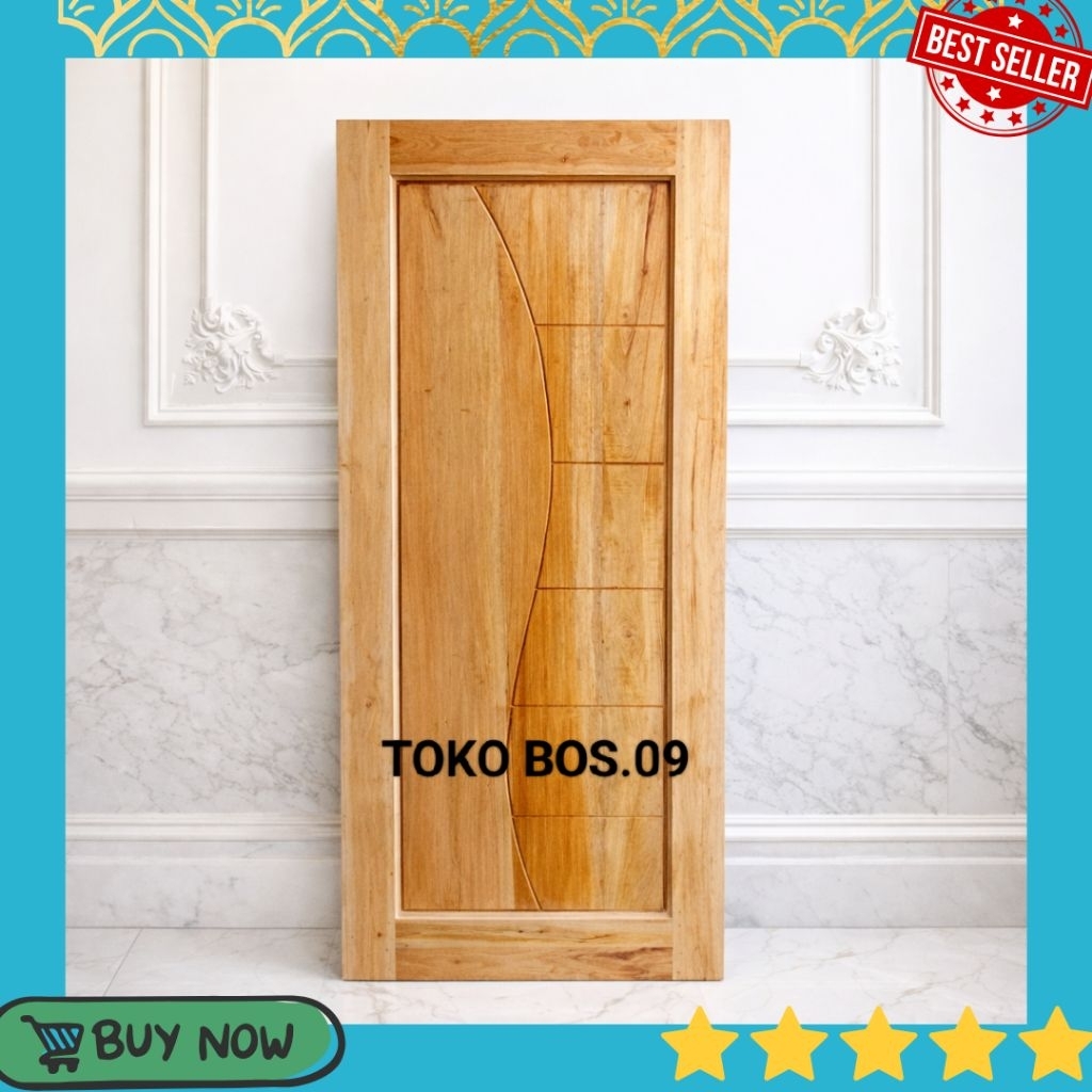 Daun Pintu Minimalis Kayu Mahoni