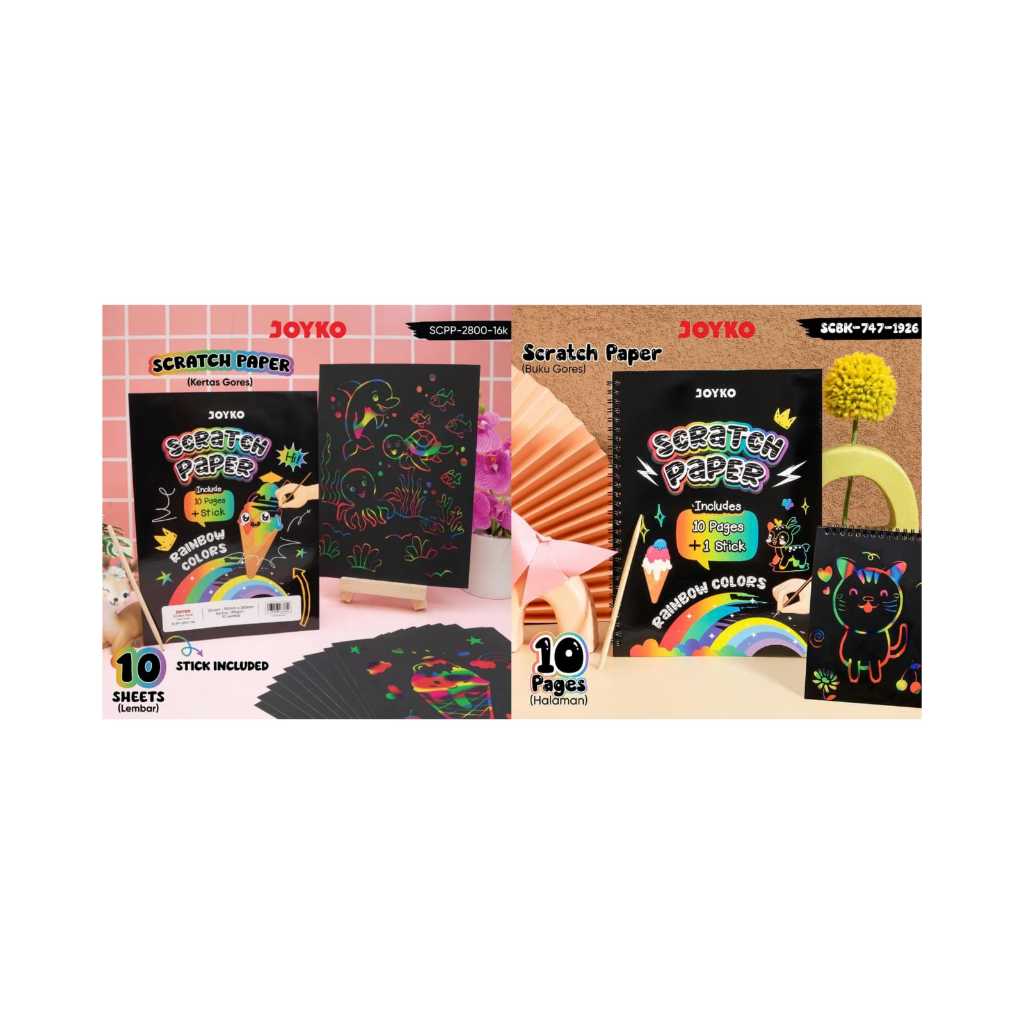 GOLDEN RAINBOW PAINTING SCRATCH ART BLACK PAPER KERTAS HITAM GAMBAR GOSOK CORET PELANGI KEEMASAN