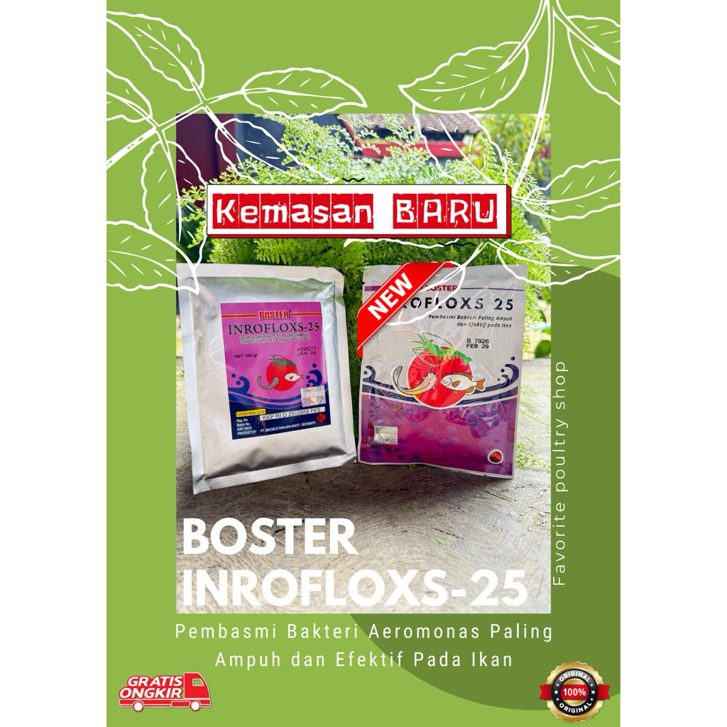 BOSTER INROFLOKS -25 serbuk 100 gram INROFLOXS 25