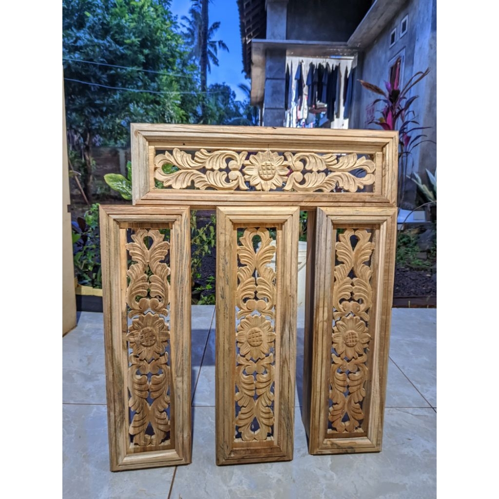 loster ukir kayu jati ukuran 50 ×17×10