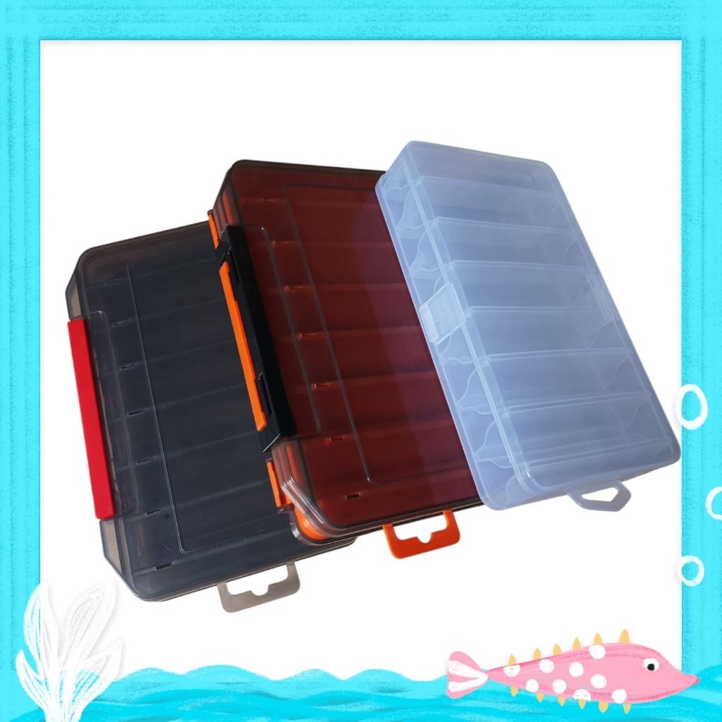 Box Kotak Tempat Umpan Lure Pancing Dua Sisi 14 Ruang - LIXADA