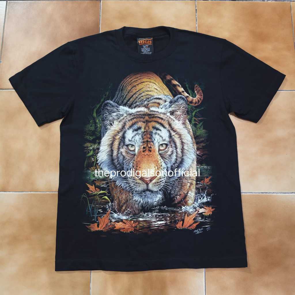 Kaos Rock Chang Import Size L Harimau HD Glow in The Dark