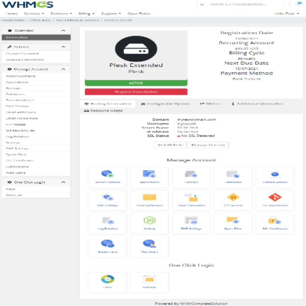 Plesk Extended For WHMCS