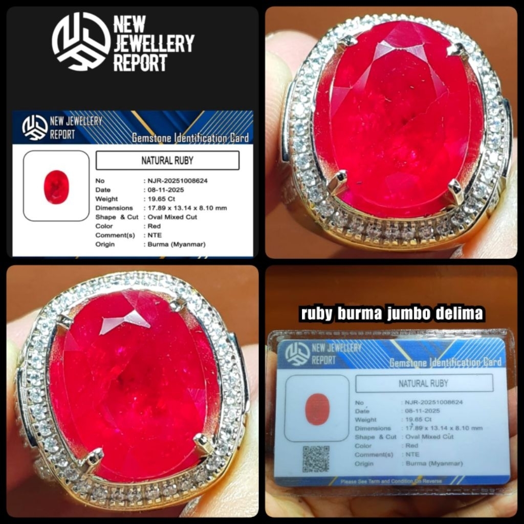 natural permata ruby burma jumbo NTE ( PIGEON BLOD )