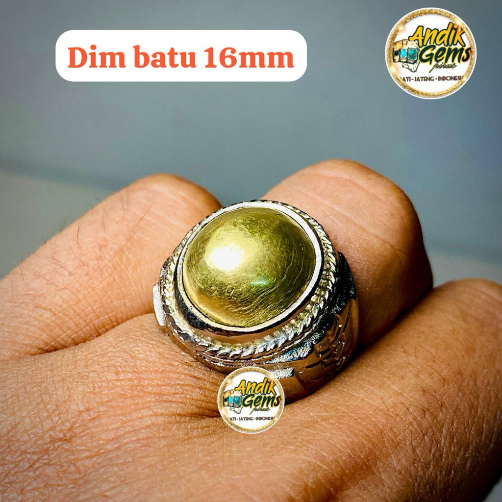 Cincin Batu Akik Badar Emas Nempel maqnet Ring Alpaka Super Custom