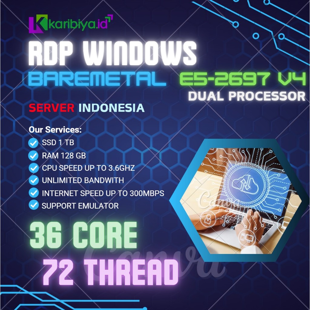 Bare Metal Server RDP Dedicated Dual Xeon 36 Core 72 Thread Emulator Vmware Android Youtube VPN BOT