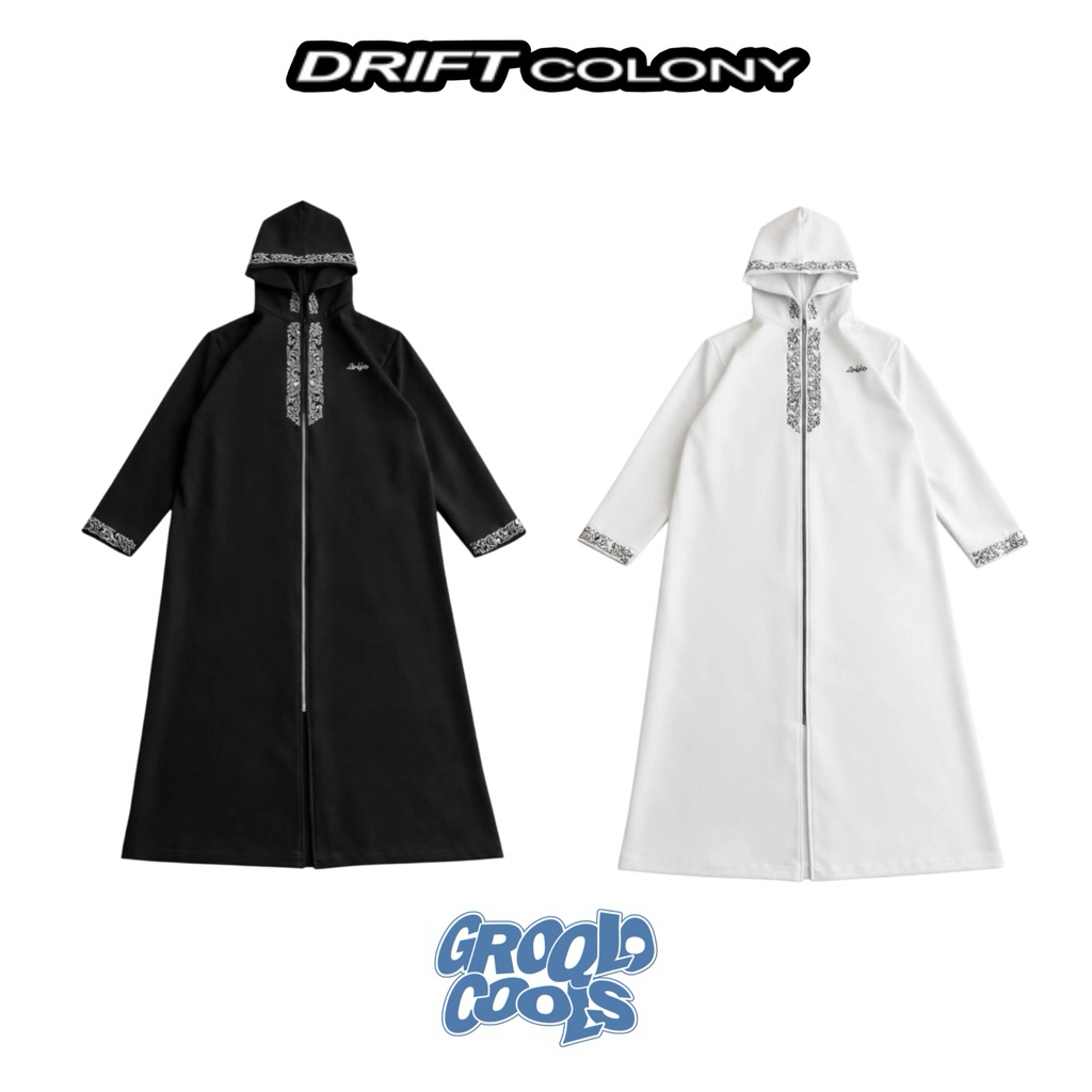 DRICO JUBAH/ROBE WHITE BLACK - MUSLIM COLLECTION’26