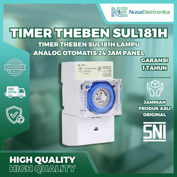 TIMER THEBEN SUL181H 24 JAM OTOMATIS TIMER PANEL DIN RAIL SUL 181 H TIMER LAMPU LISTRIK OTOMATIS