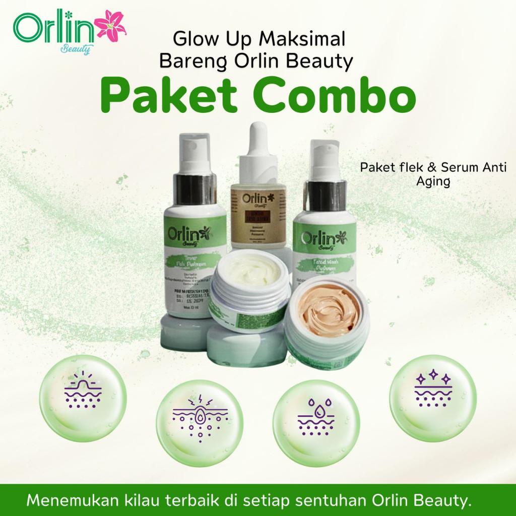 PAKET FLEK Orlin beauty skincare + SERUM ANTI AGING/ORLIN BEAUTY/SKINCARE BUMIL,BUSUI/KOSMETIK/BPOM/
