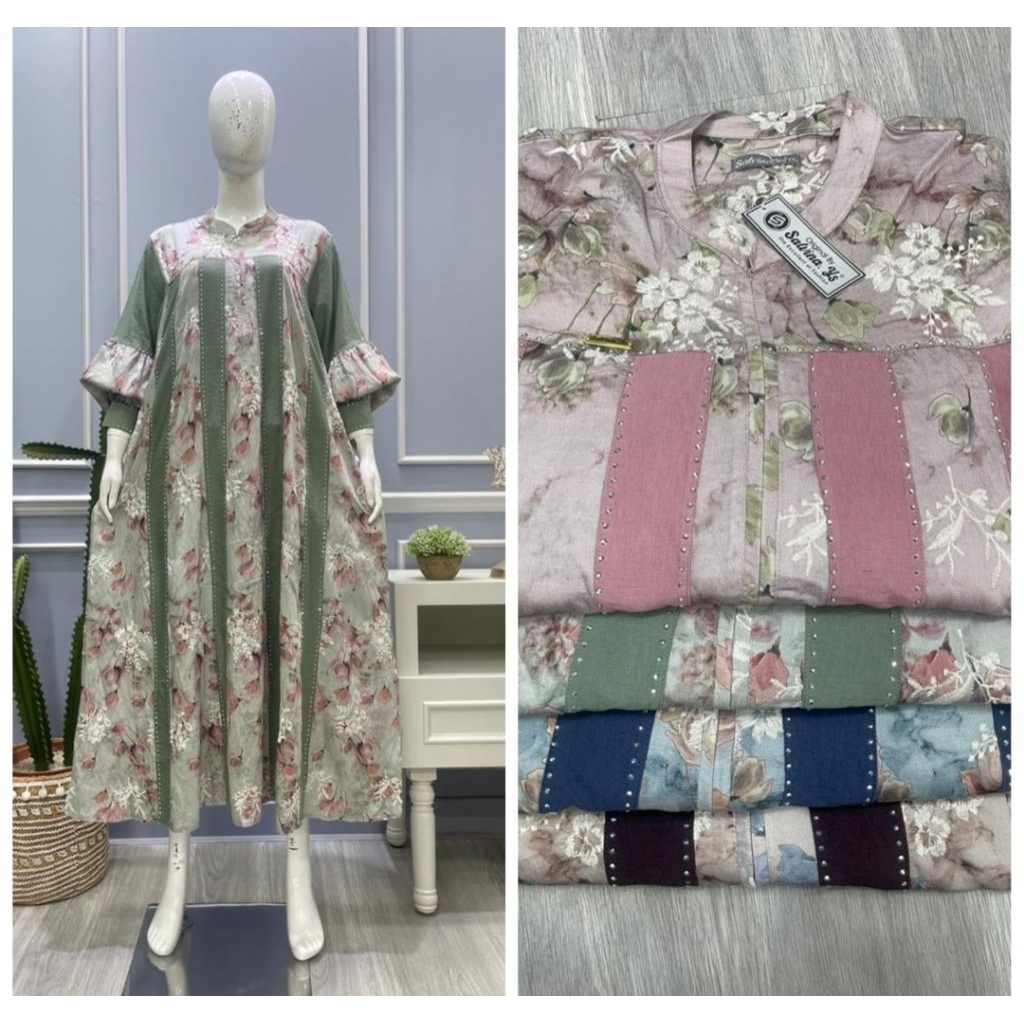 Gamis salvina krespo mix bordir