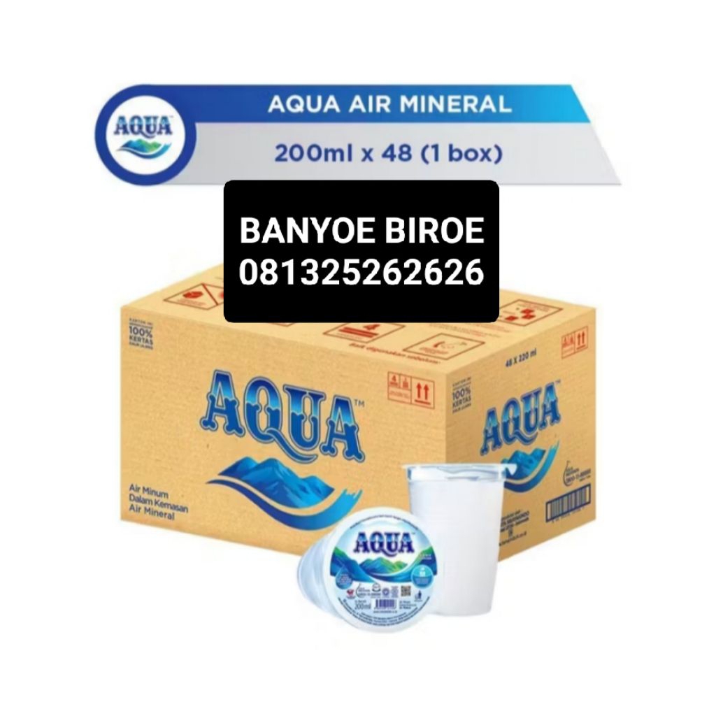 Air minum Aqua Gelas 200ml x 48 gelas