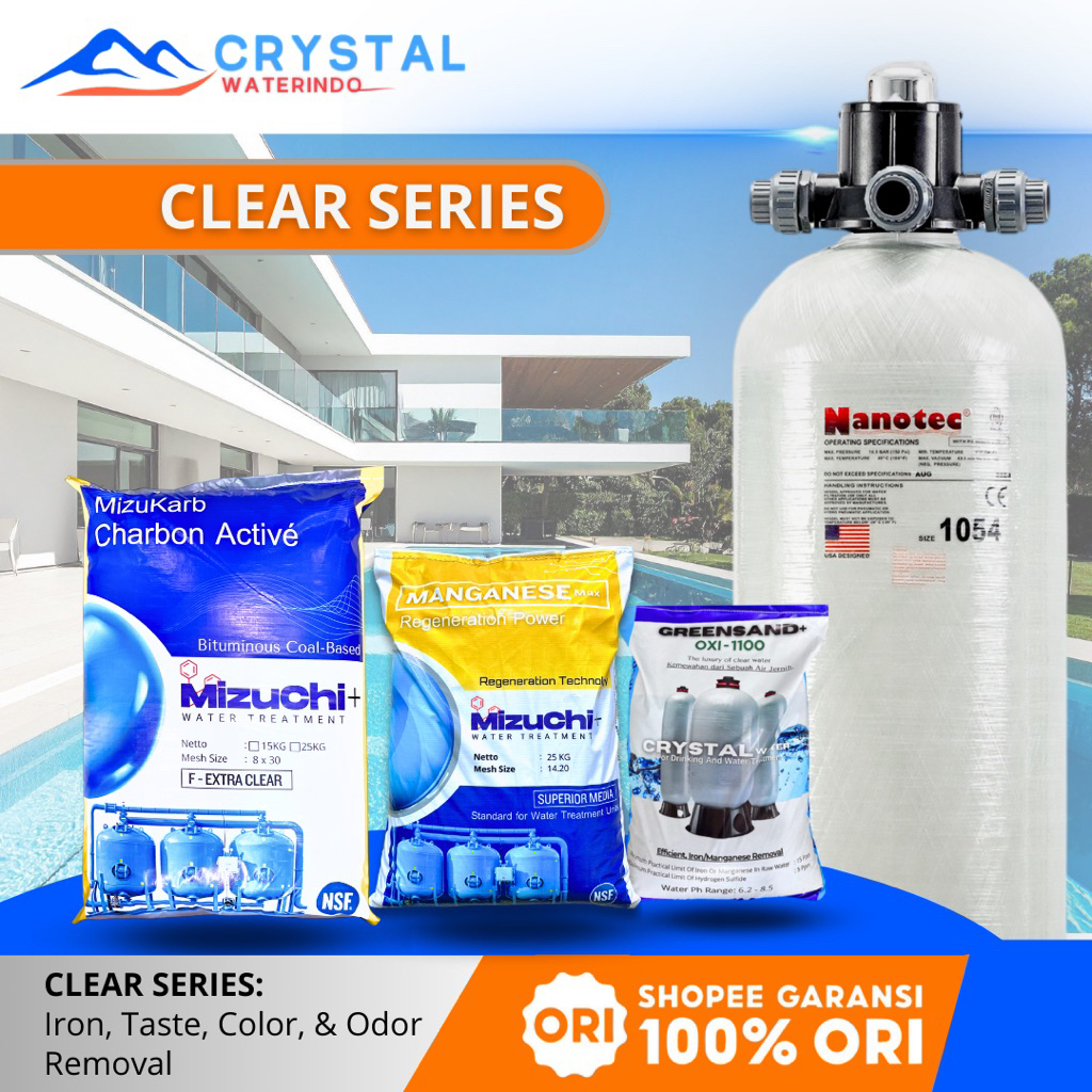 Filter Air Sumur Bor - Paket Filter Air Sumur Bor Keruh Bau Tabung FRP 1054 (Besi, Karat, Berminyak,