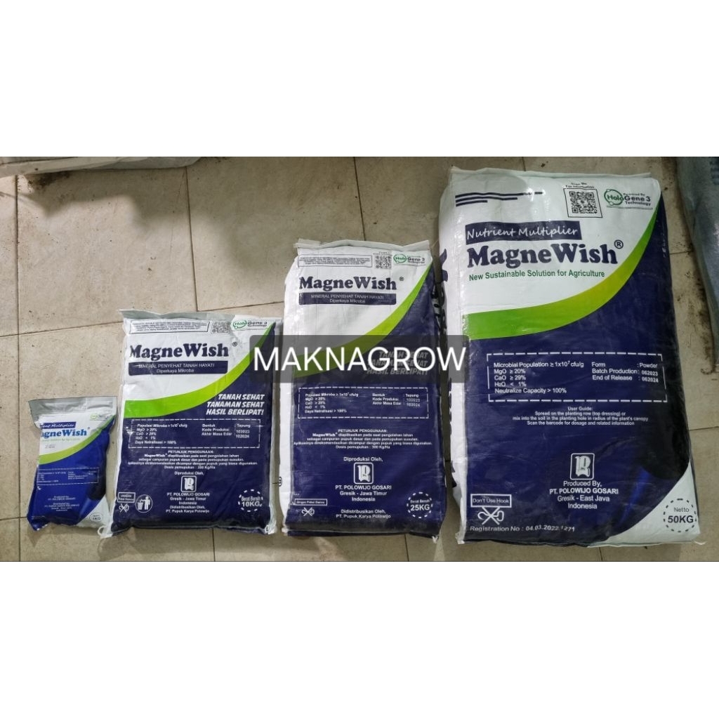 Pupuk kiesrit / dolomit MAGNEWISH kemasan 50 kg (powder)