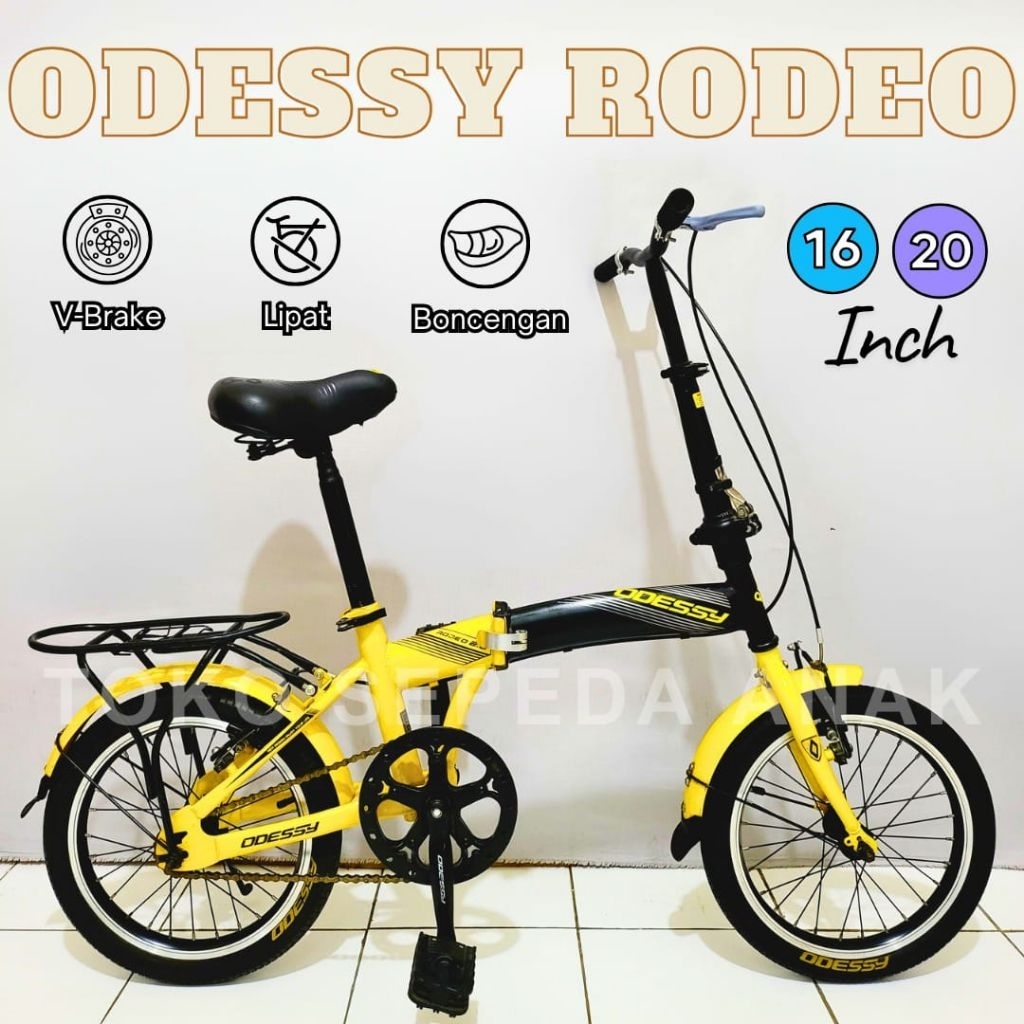 Sepeda Lipat Dewasa 20 Inch Odessy Rodeo Rem Vbrake Boncengan