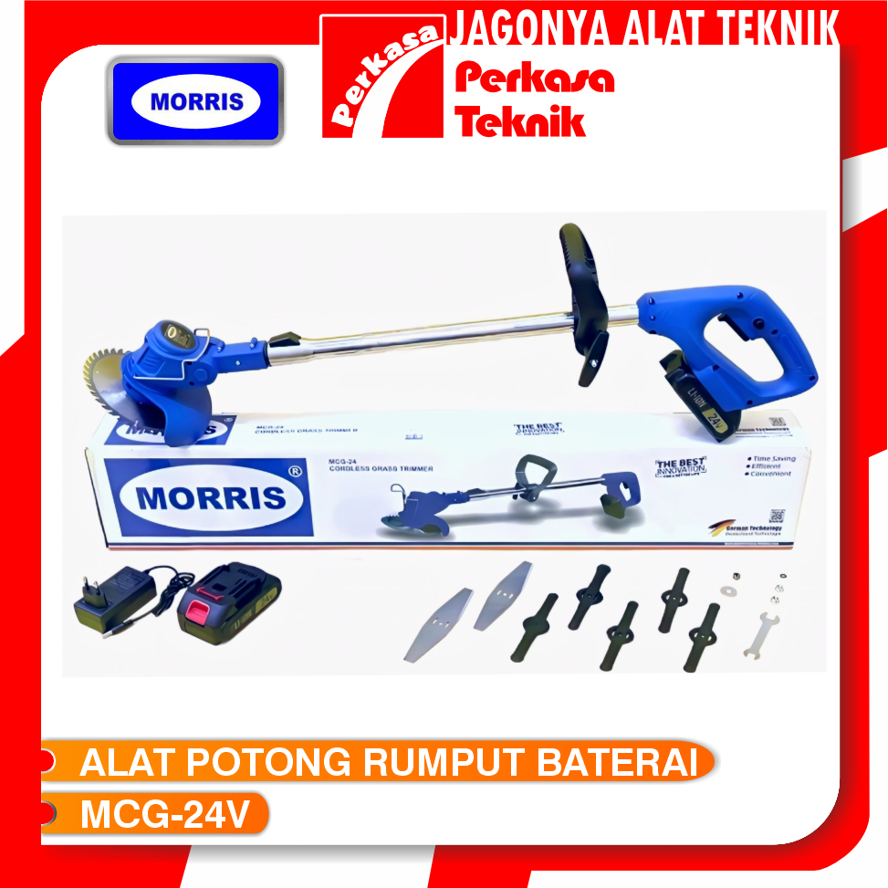 Alat Potong Rumput Baterai MORRIS MCG-24 Cordless Grass Trimmer 24V