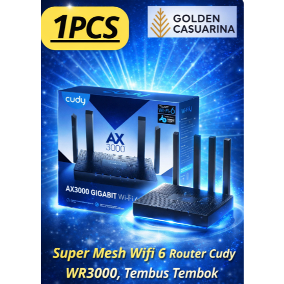 Cudy AX3000 WR3000 WiFi 6 Router • 3000Mbps • Full Gigabit • Indihome/Biznet Support