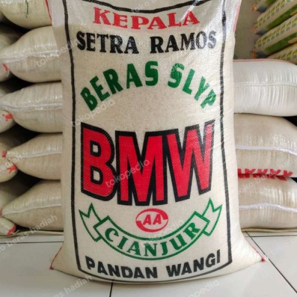 Beras merk BMW cianjur beras slyp isi 60 liter perkarung