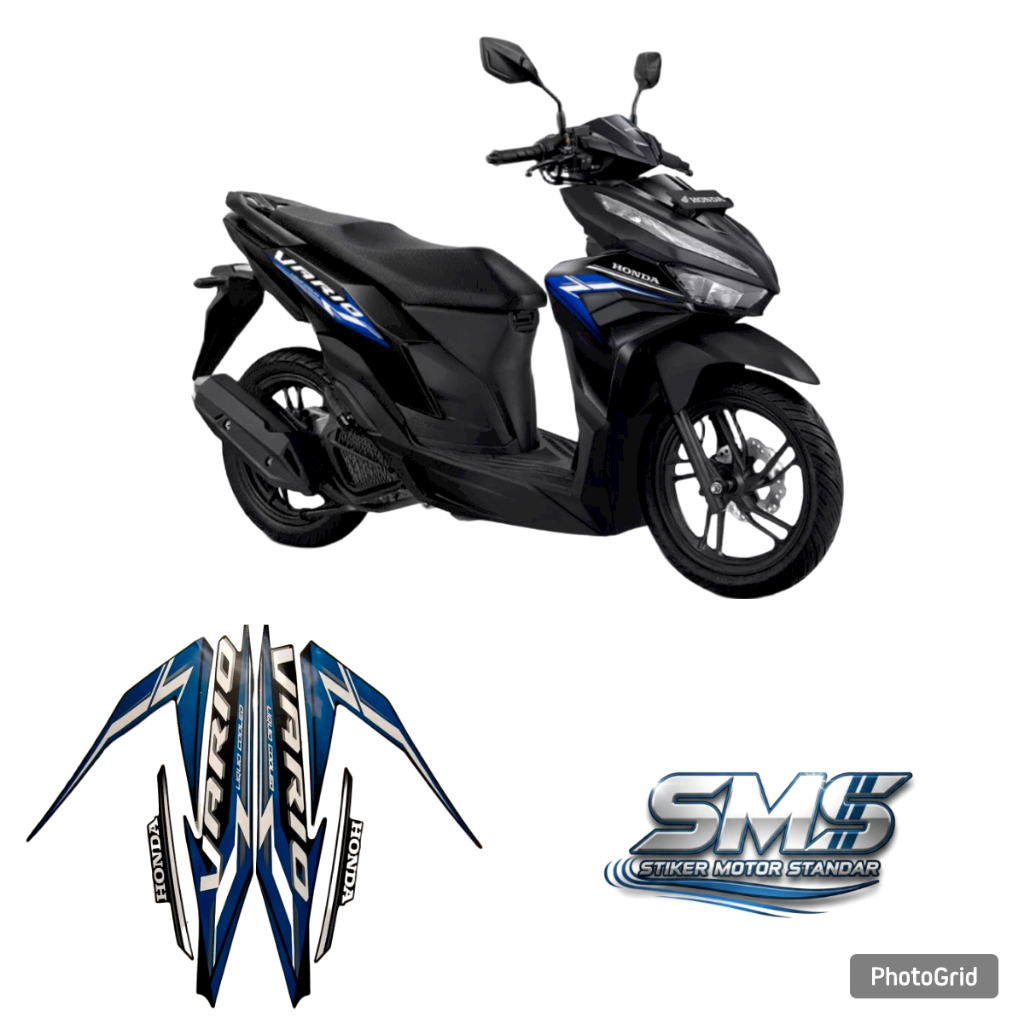 STIKER VARIO STICKER STRIPING LIS LES BODY MOTOR HONDA VARIO 125 2024 2025 WARNA FULL HITAM BIRU