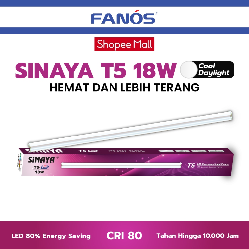 Sinaya Premium LAMPU TL LED TUBE LIGHT T5 18W Lampu LED Putih/Kuning