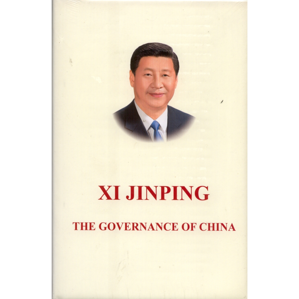 Buku Xi Jinping The Governance Of China Sampul Putih Dengan Foto Profil Dan Teks Merah