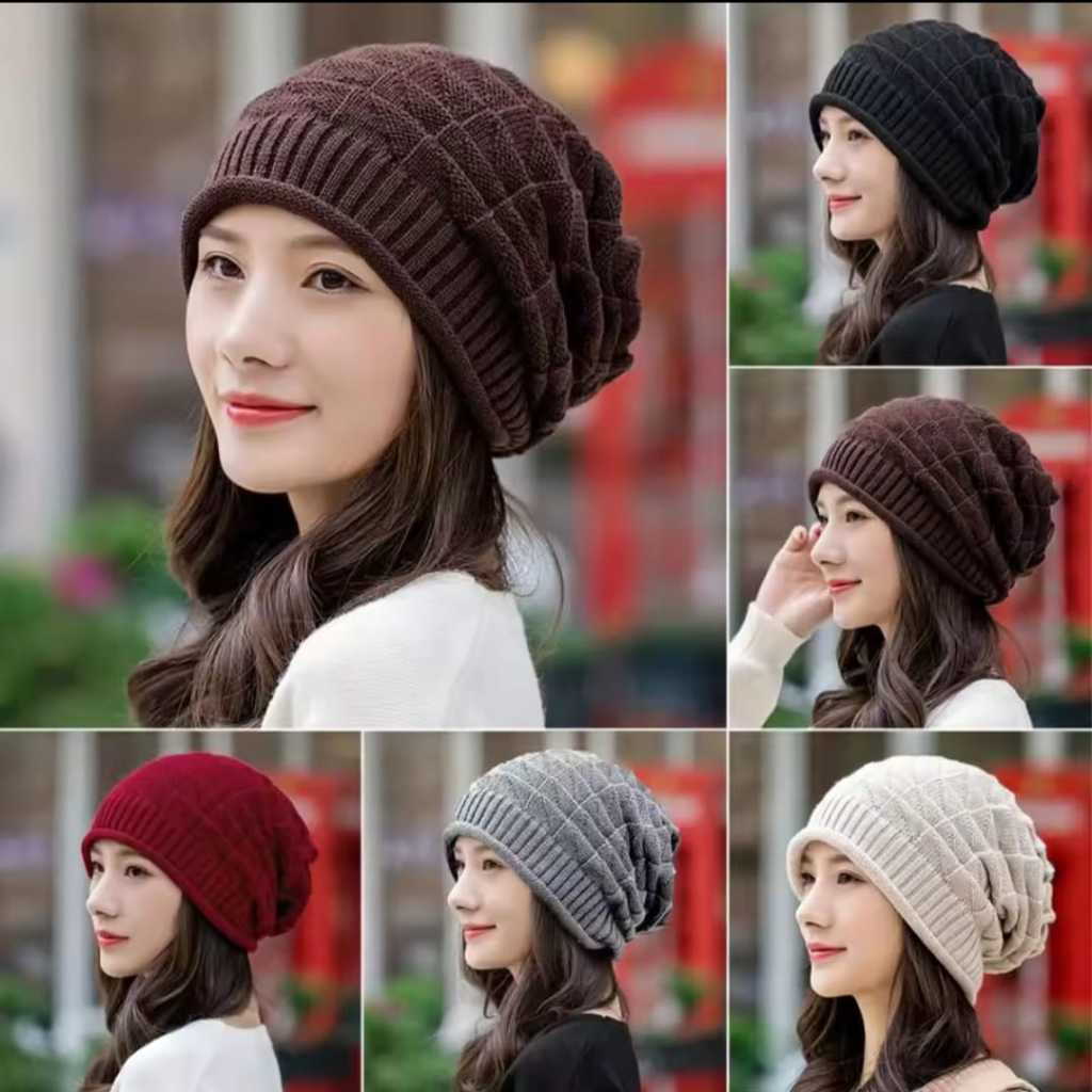Topi Kupluk Rajut Pria Wanita Musim Dingin Versi Korea