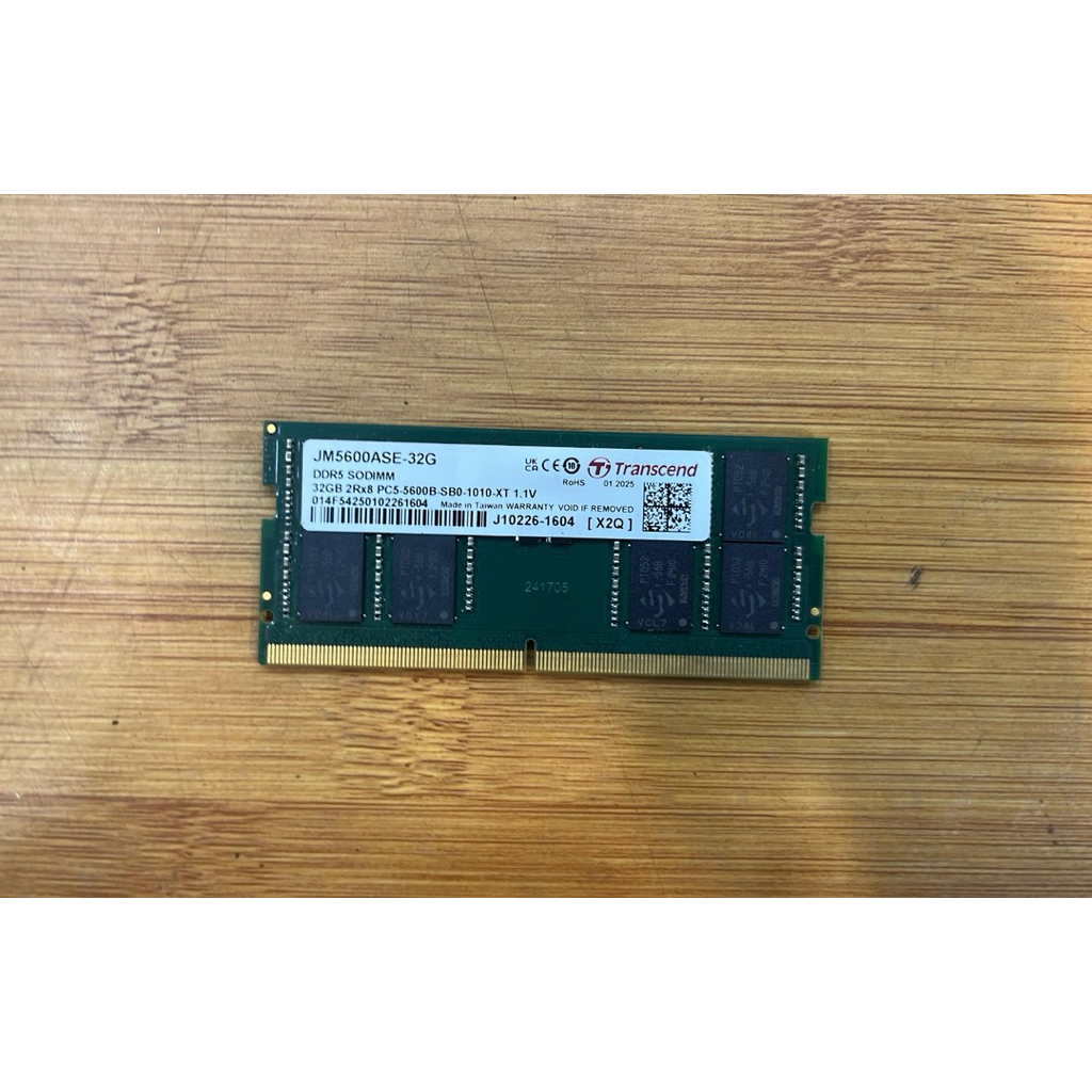 Ram Transcend DDR5 32GB 5600Mhz - Sodimm Transcend DDR5 32GB 5600Mhz
