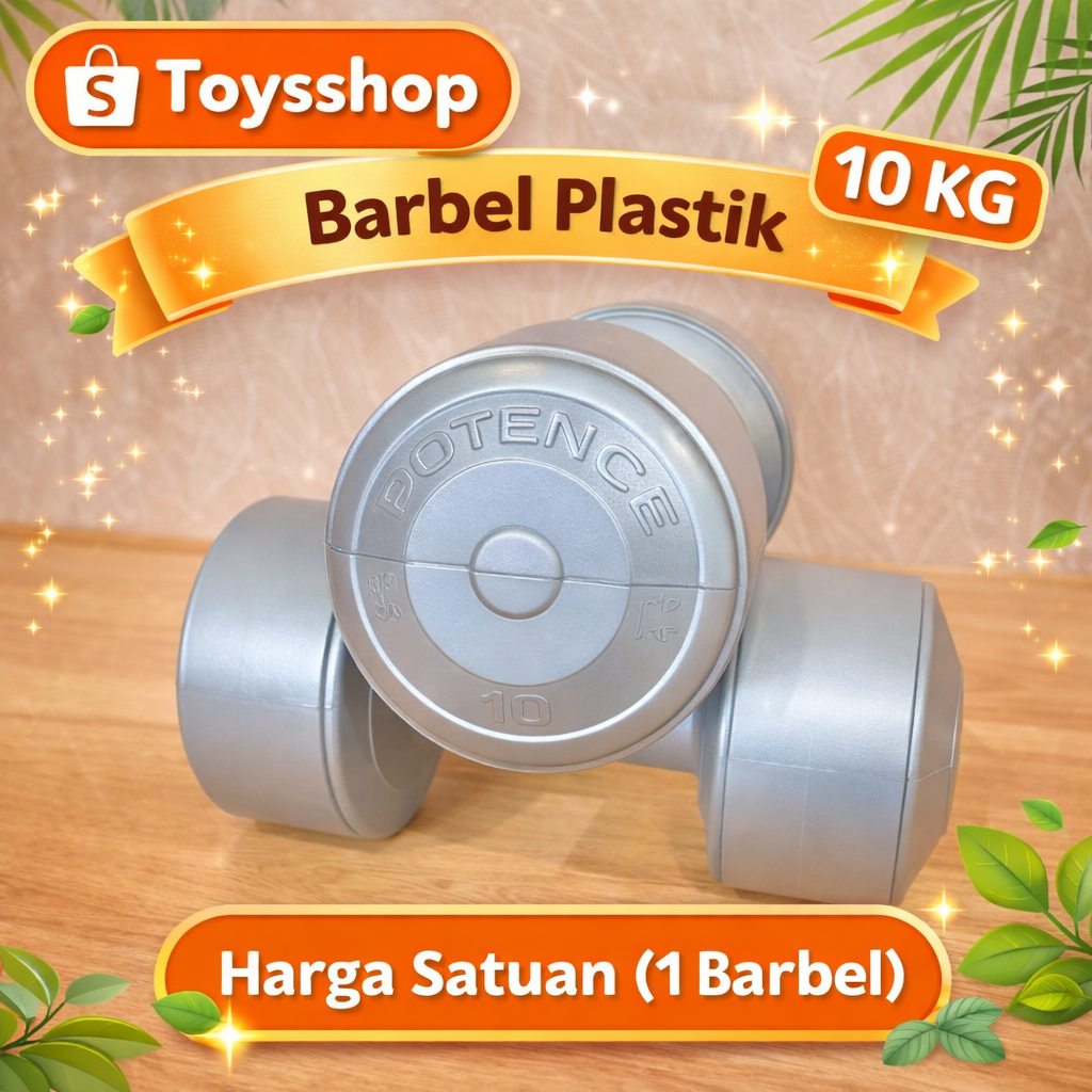 POTENCE BARBEL 10KG POTENCE BARBEL 10KG / DUMBELL 10KG / DUMBEL PLASTIK 10 KG alat olahraga (HARGA S