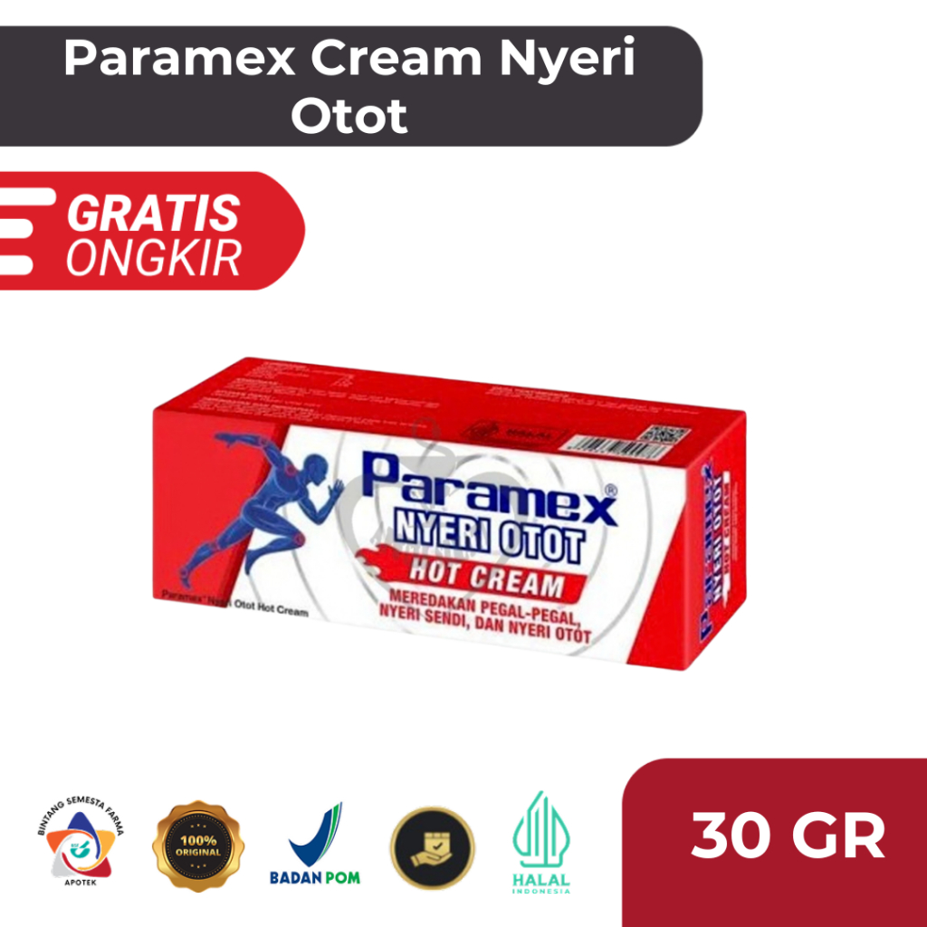 Paramex Cream Nyeri Otot Hot Cream 30 GR Meredakan Pegal-Pegal, Nyeri Sendi, Nyeri Otot