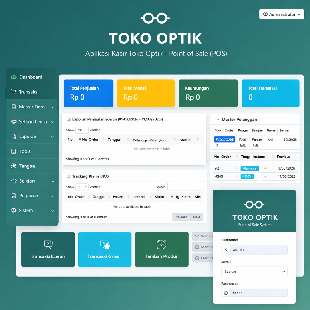 APLIKASI KASIR TOKO OPTIK / KACAMATA - POINT OF SALE (POS) VERSI 4.7.5