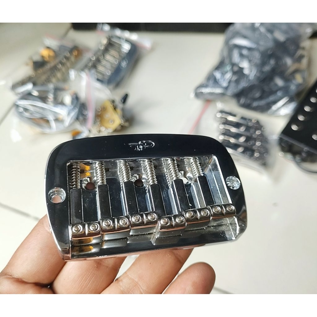 Bridge tremolo Gitar Gnl G&L Fix bridge Original warna Chrome