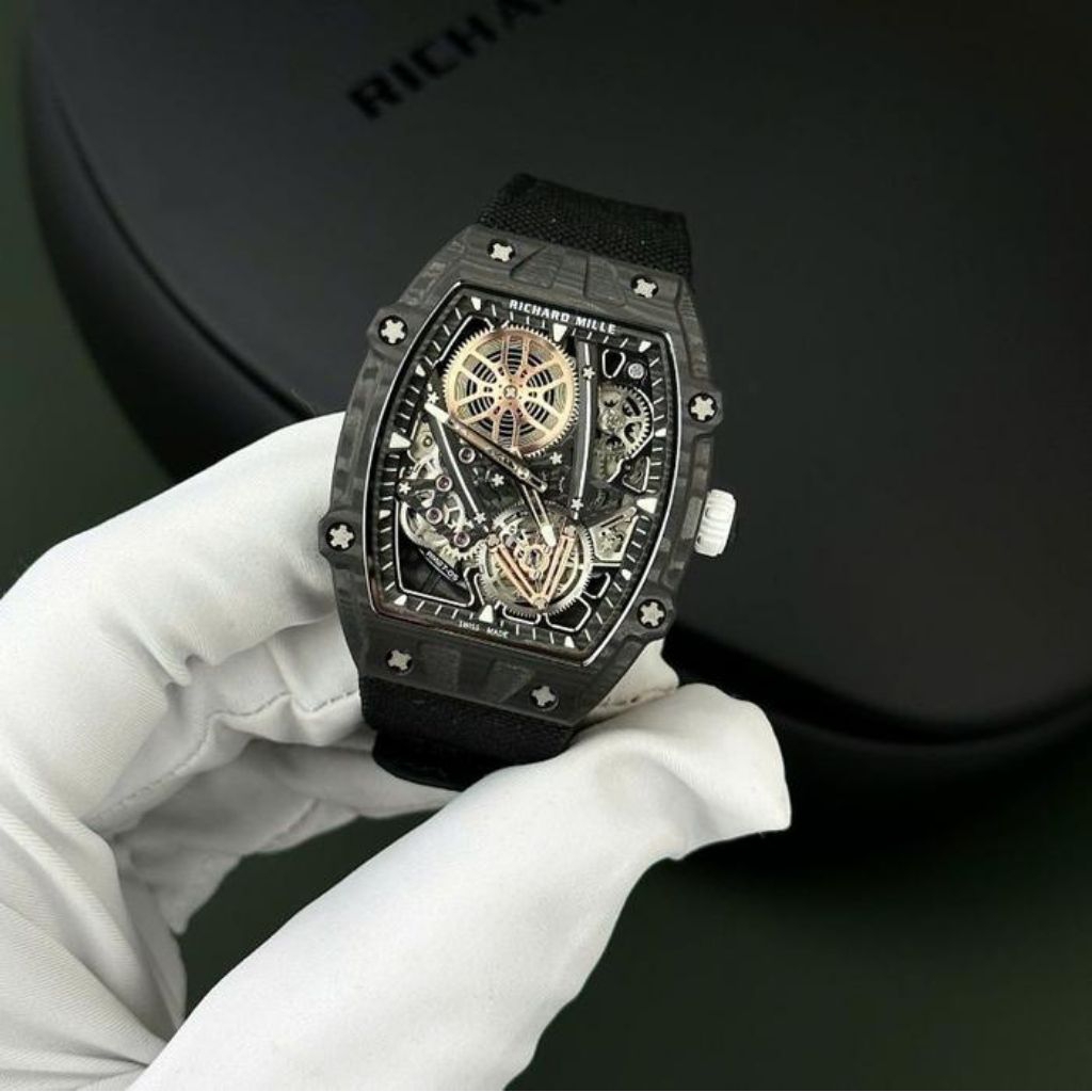 RM SPESIAL TERBARU JAM TANGAN RM27-05 CARBON MANUAL WINDING DM 48MM