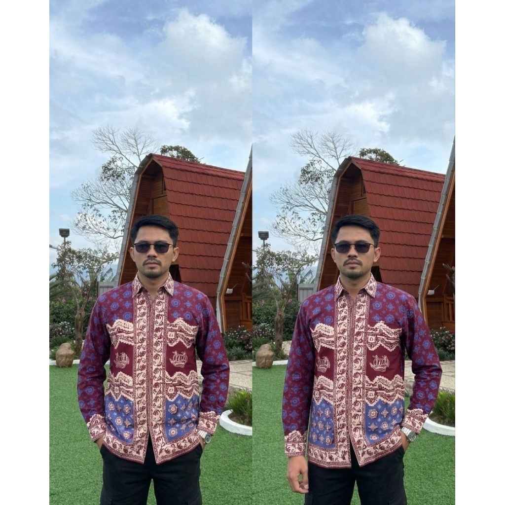 [ARINIbatik][ Size M ] Batik Jambi - Kemeja pria, Baju laki-laki, Pakaian batik Jambi dengan bahan k