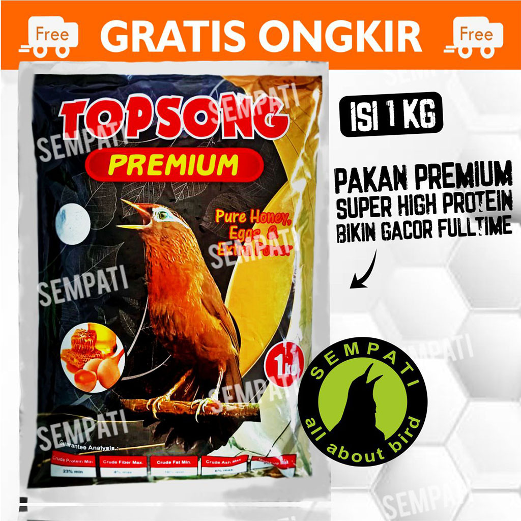 SEMPATI Topsong Top Song Premium Pakan Makanan Voer Pur Burung Wambi Hwa Mei Hwa Mei Murai Cendet Hi