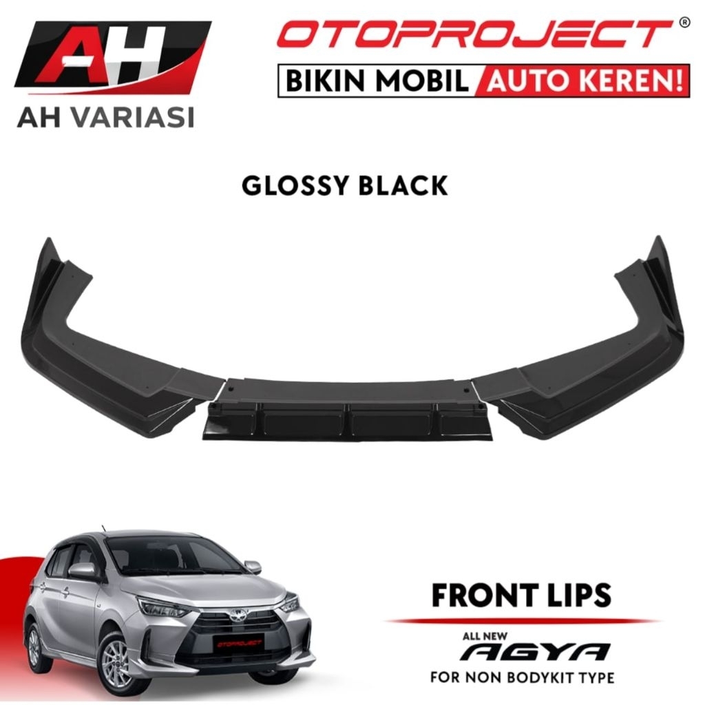 Agya 2022-2026 - Front Lips Bumper Depan Agya 2022-2026 Black Doff / Black Glossy Otoproject