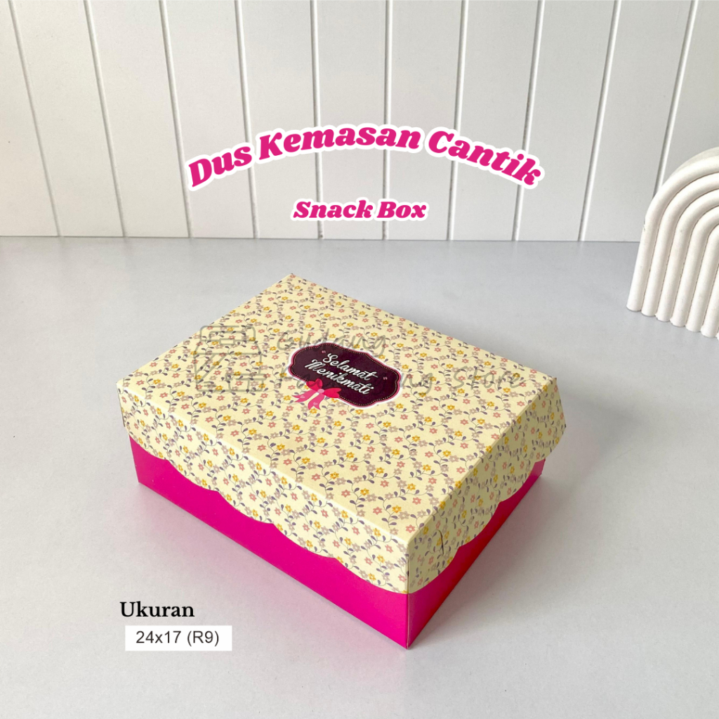 100 box / R9 / 24x17 /Dus Snack / Box Kue Cantik