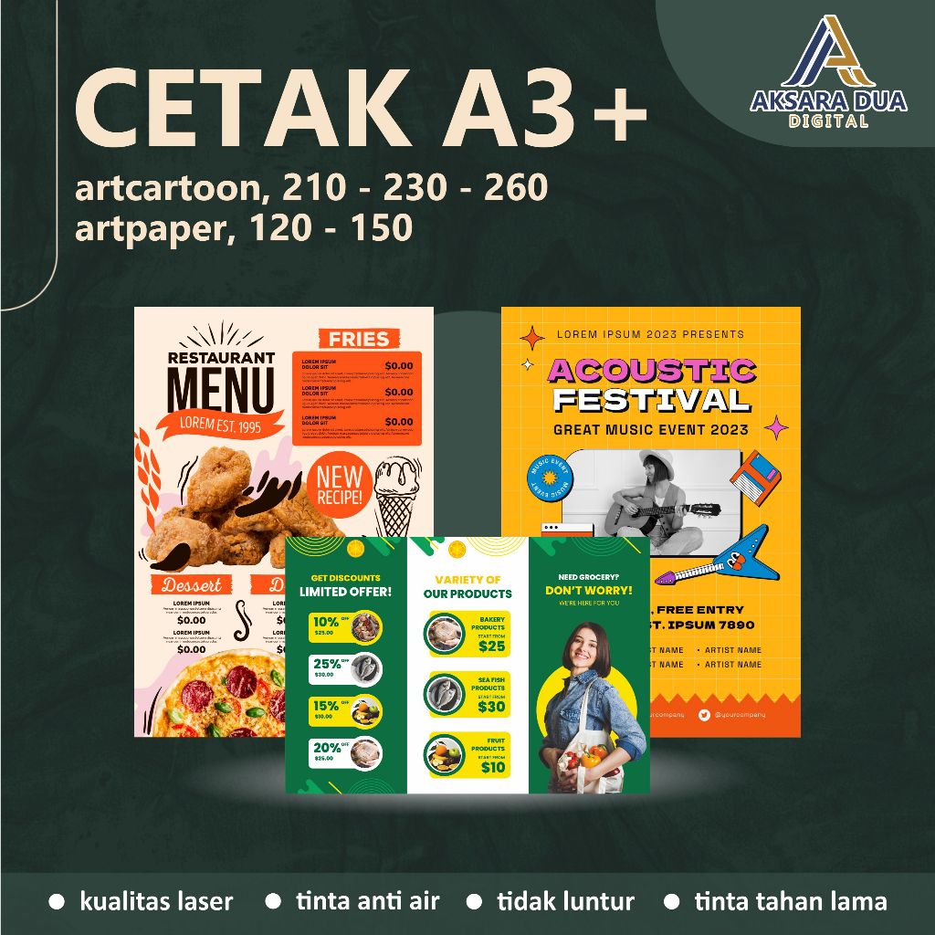 Aksara Print Warna A3+ ArtCarton/HVS/Artpaper