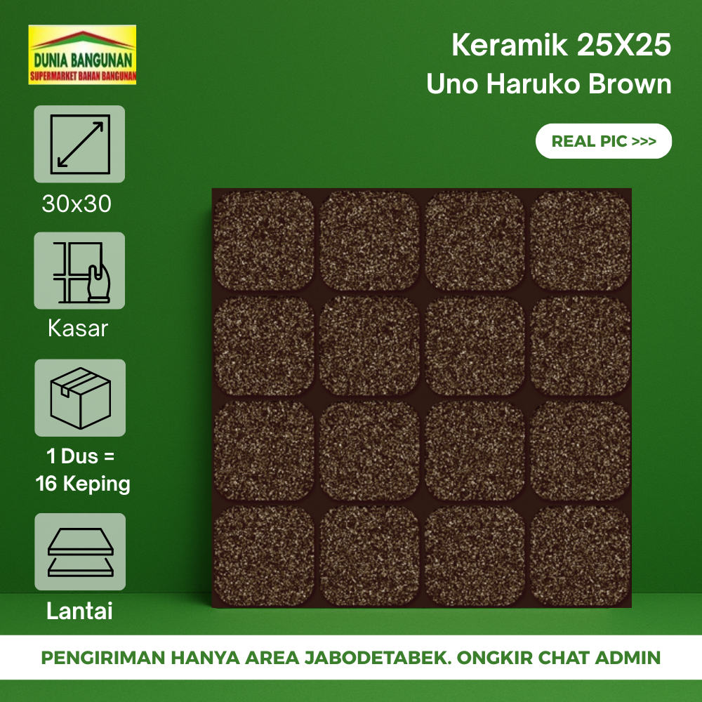 Keramik 25x25 Keramik Lantai Kamar Mandi UNO 25X25 Haruko Brown KW1 Keramik Lantai Kasar