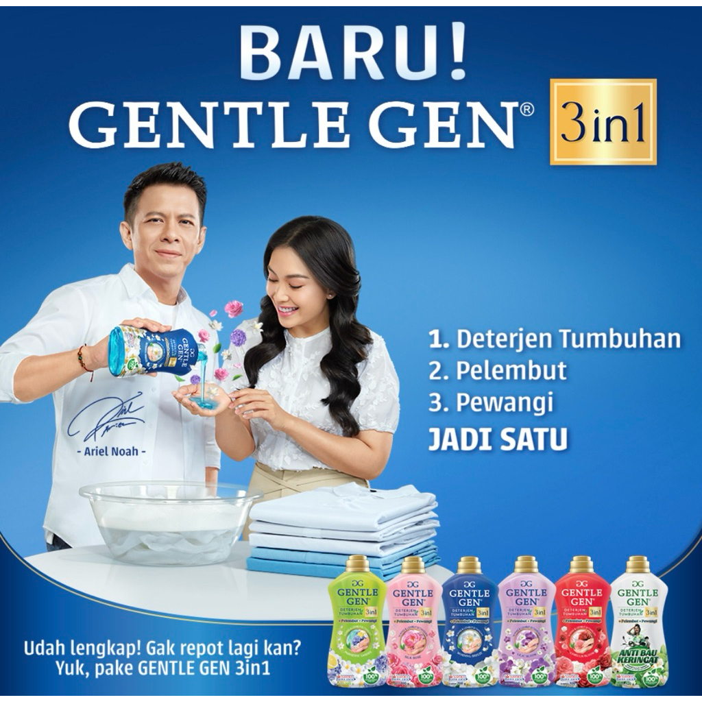 Gentle Gen Deterjen Cair Konsentrat 700ML FREE Gentle Gen Pouch 360ML
