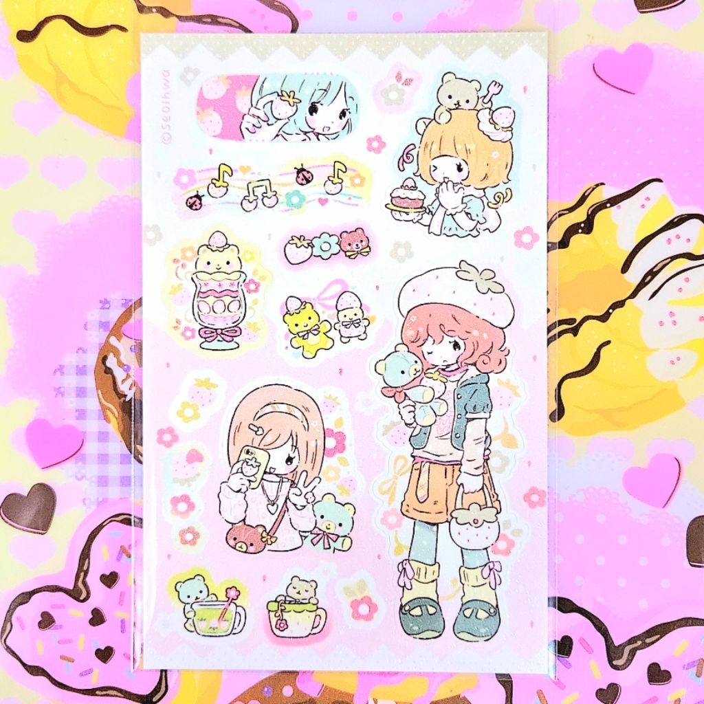 Seolhwa Strawberry Girl Korean Sticker Sheet