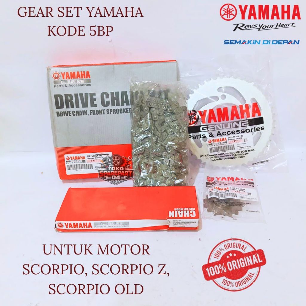 GEAR SET ORIGINAL YAMAHA KODE 5BP SCORPIO, SCORPIO Z, SCORPIO OLD