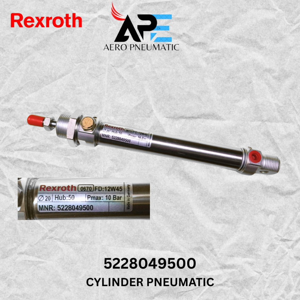 REXROTH 5228049500 CYLINDER PNEUMATIC SINGLE ACTING