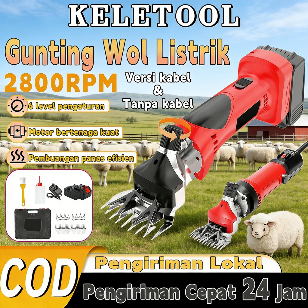 Alat Cukur Bulu Domba Listrik Sheep Goat Clipper Domba Cukuran Kambing 3500W Alat potong rambut kamb