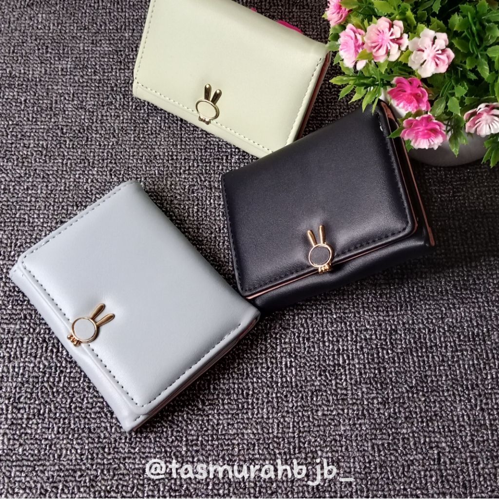 ( COD ) Dompet Wanita " Kepala Kelinci " Dompet mini wanita Dompet lucu Dompet Lipat pendek wanita