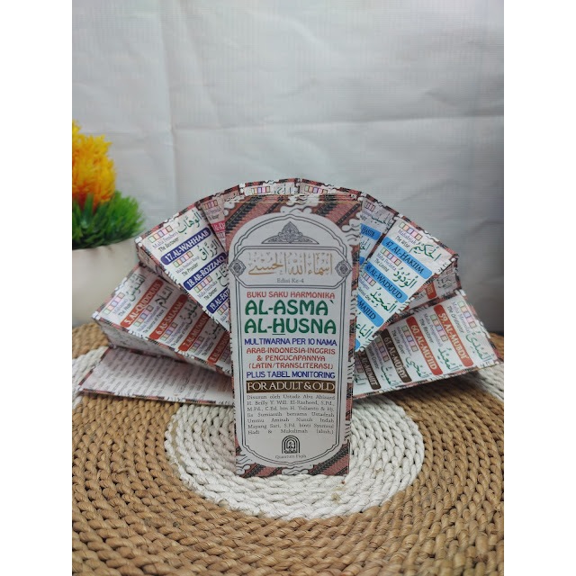 [5 pcs] Flash Card Lipat Hafalan 99 Asmaul Husna 4 Bahasa Full Colour For Adult & Old
