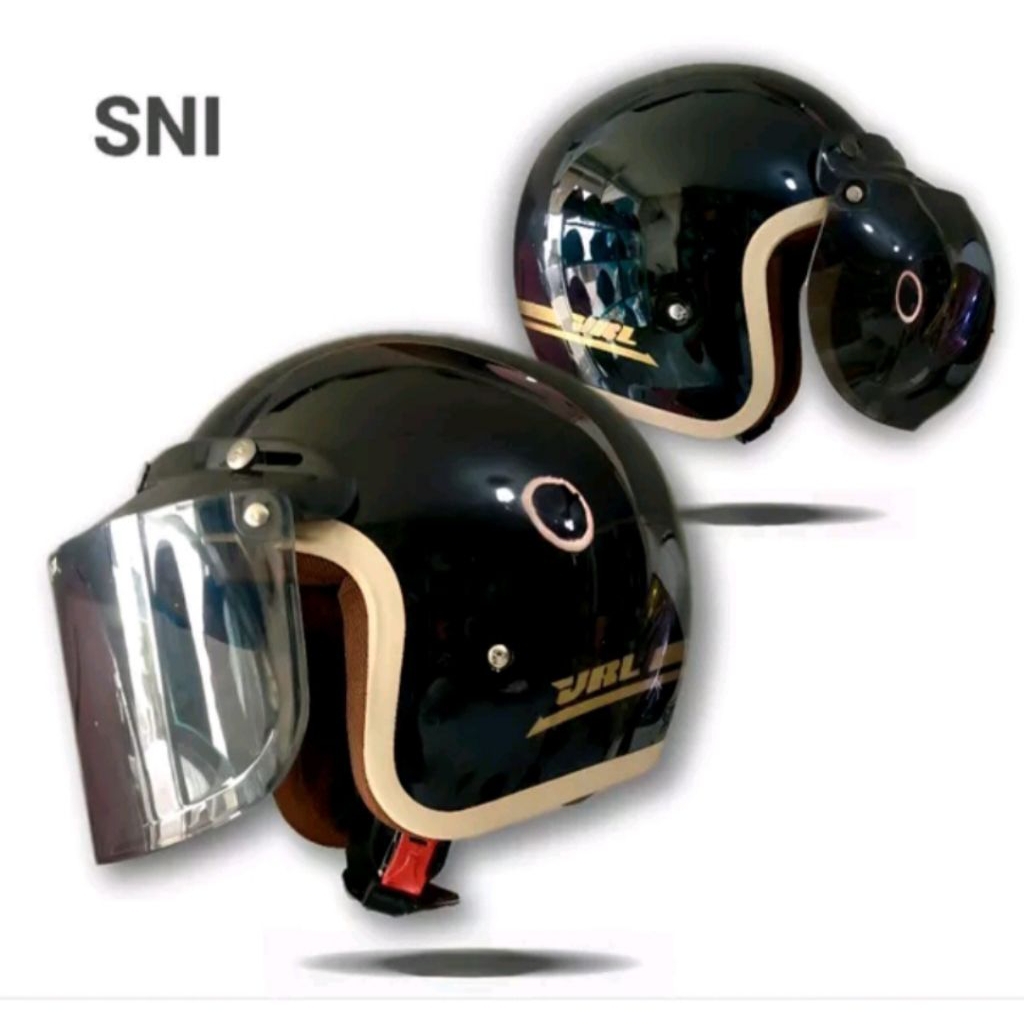 HELM BOGO POLOS SOLID DEWASA / HELM BOGO SEMI CARGLOS KACA DATAR CEMBUNG